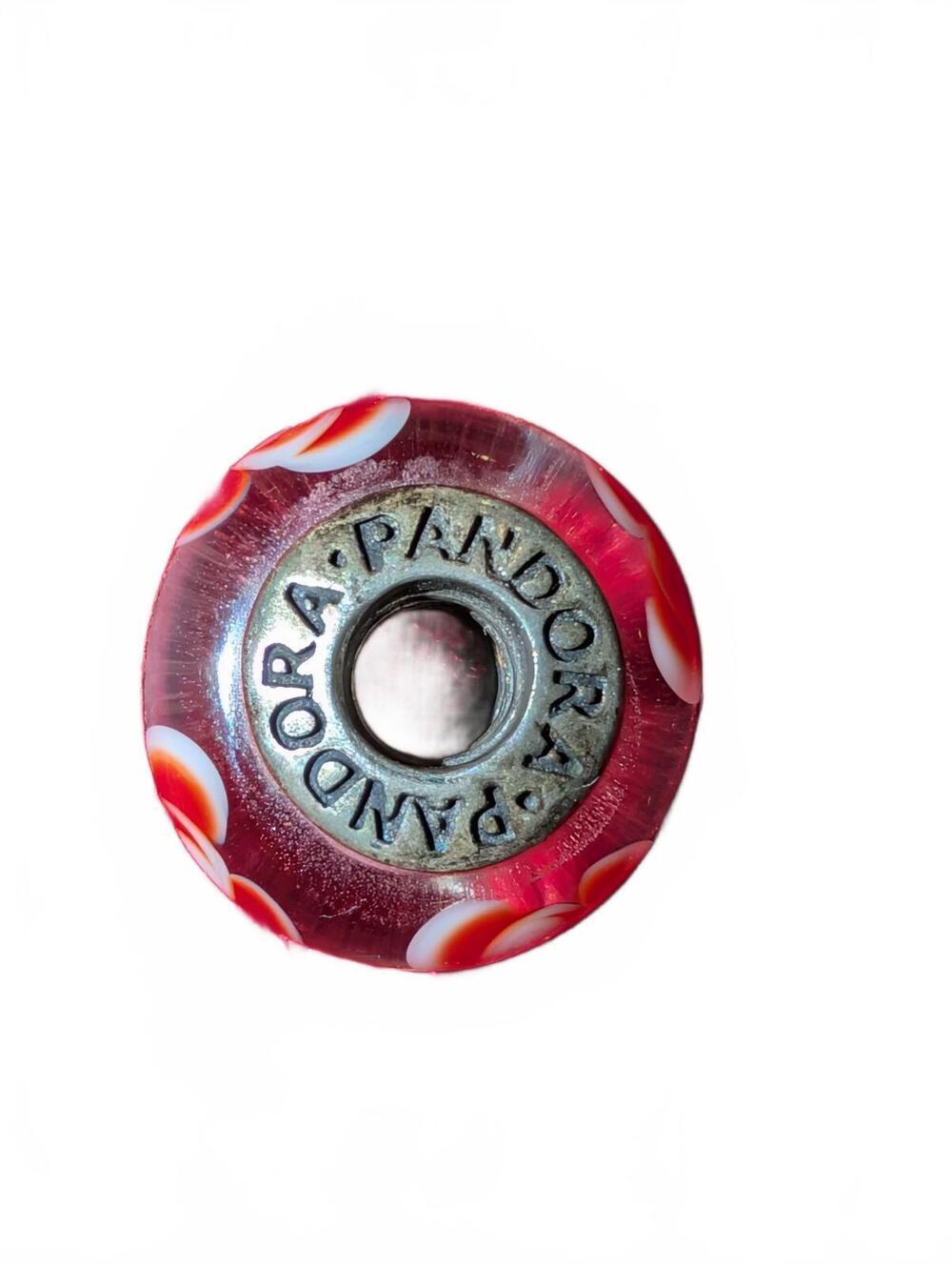 Pandora Pink and Red Glass Floral Charm Bead
